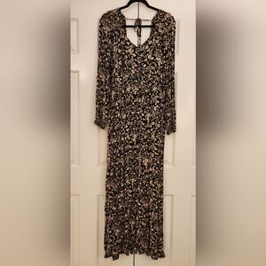 Sonoma XL Maternity Long Sleeve Dress Loose Soft Comfortable Black Floral Modest